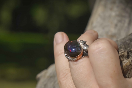 кольцо с опалом "Мышь".