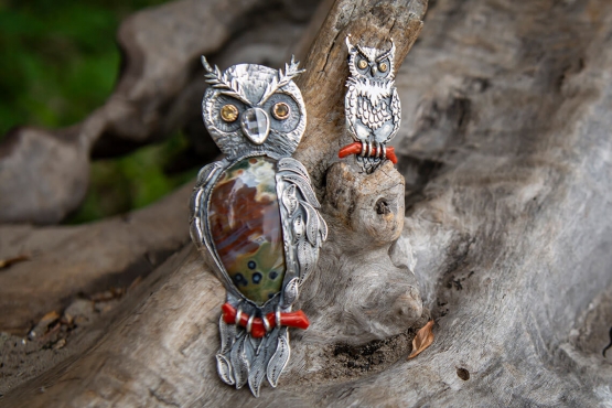 Брошь-кулон «Сова» (маленькая, большая)