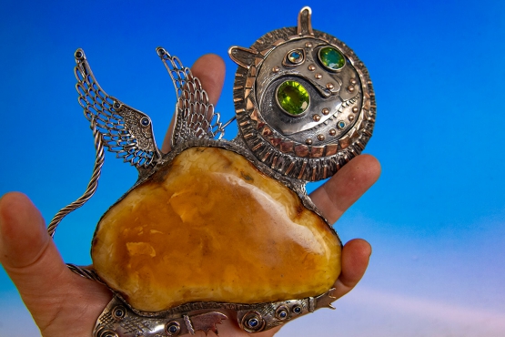 Брошь-кулон «Котик»